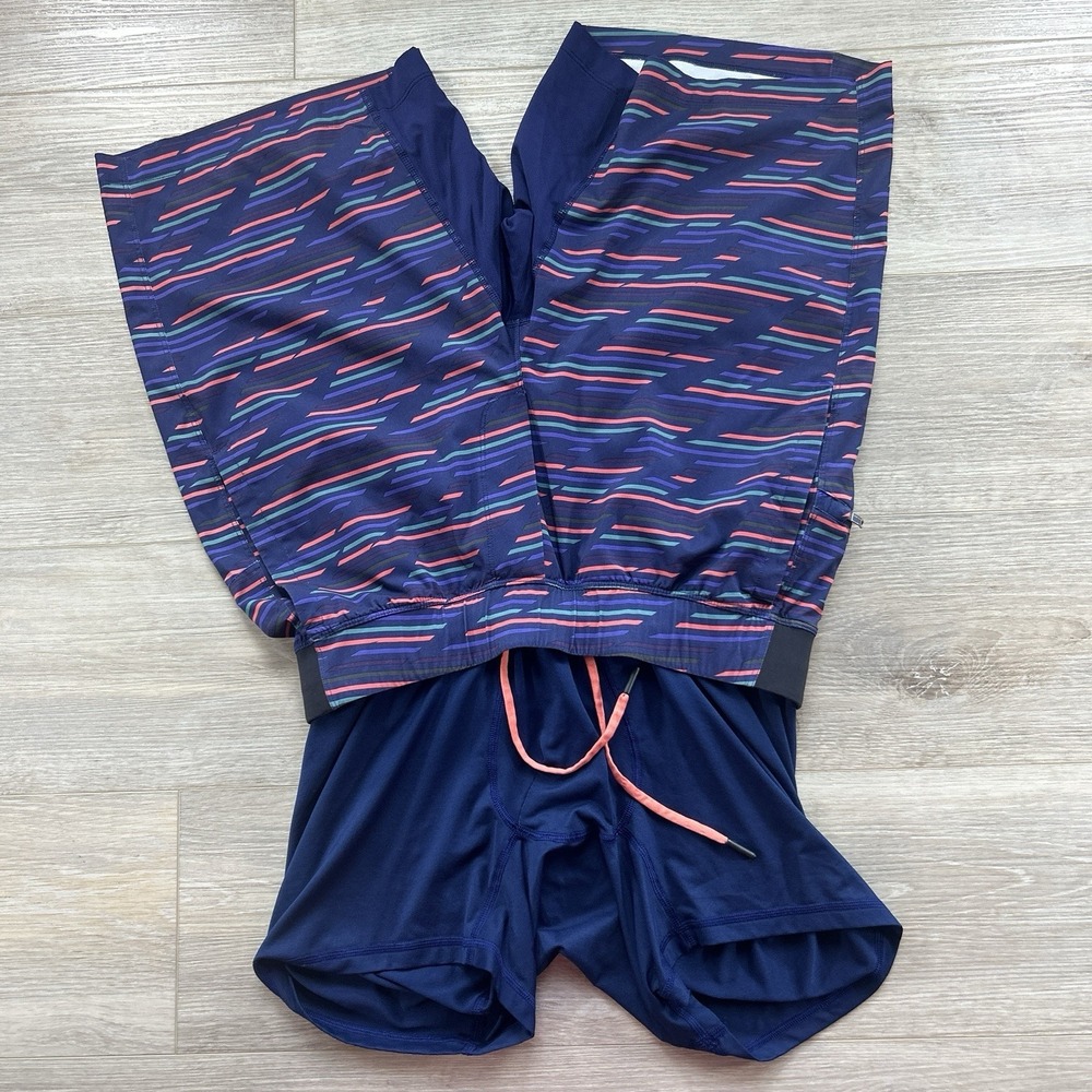 Lululemon Mens Medium T.H.E. Shorts Liner Drawstring Waist Athleisure Stripe - Picture 7 of 12